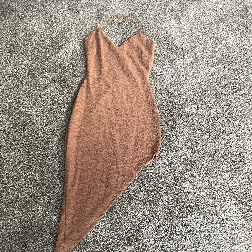 Skin tight short brown dress